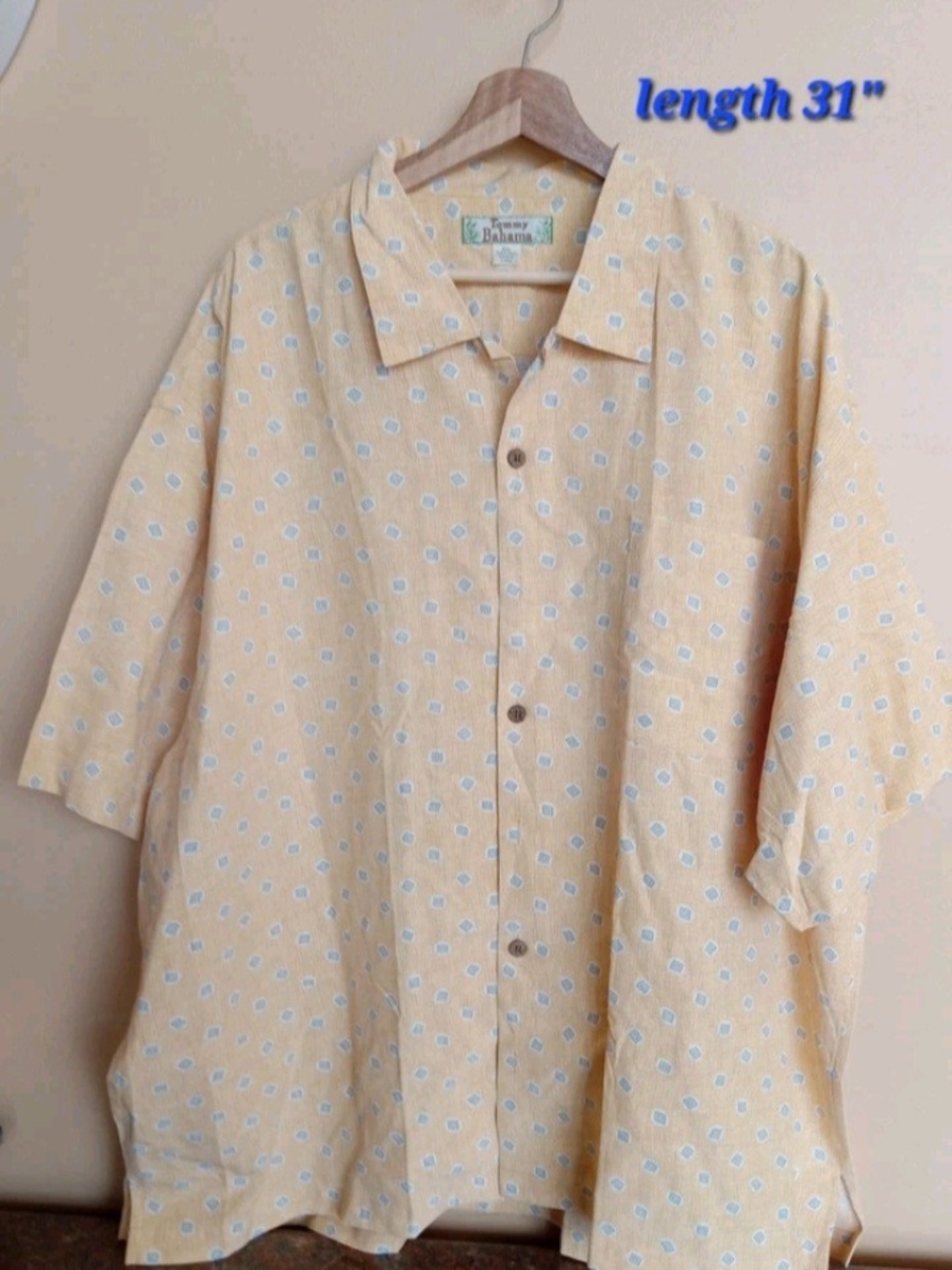 Tommy Bahama Men's Short-Sleeve Button Shirt - Pale Yellow